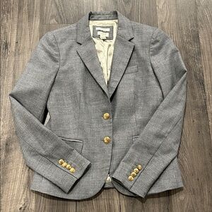 Gray Women's Blazer with Gold Buttons